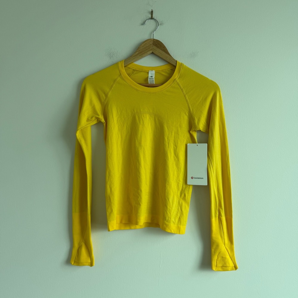 Lululemon Swiftly Tech Long Sleeve 2.0 Race Length in Utility Yellow Size 4